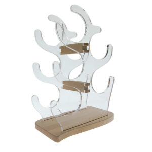 Espositore Portabottiglie In Plexiglass E Legno