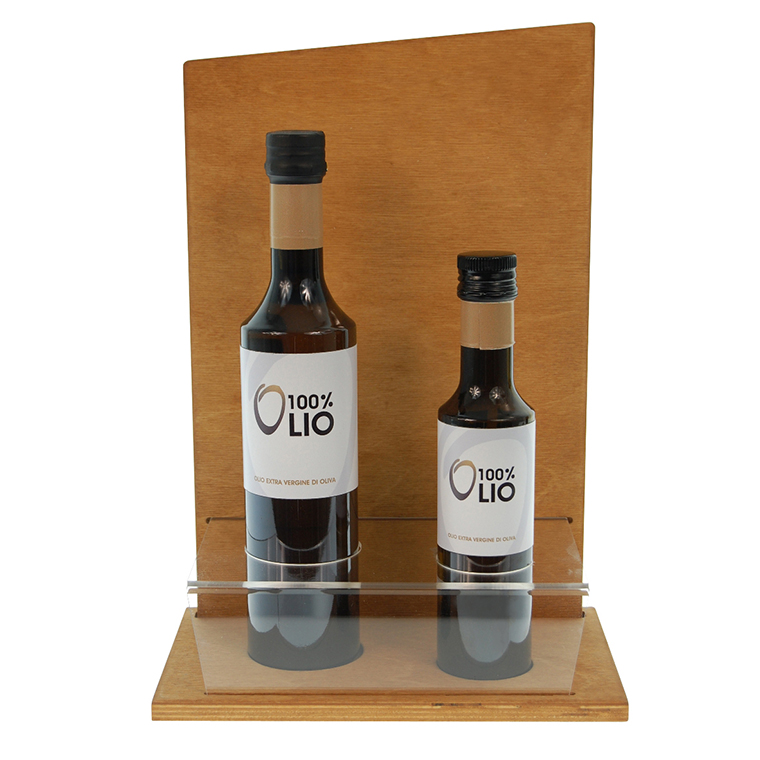 Modelli mockup di bottiglie di vetro per olio extra vergine di oliva
