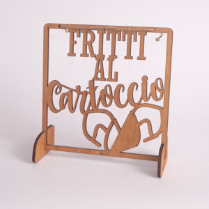 Targhetta "Fritti al cartoccio" con supporti - EgVisualShop.it