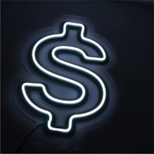insegna neon led dollaro