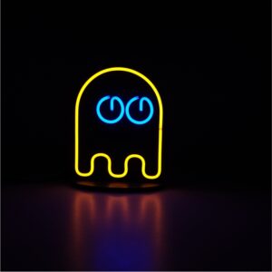 insegna neon led fantasmino pac-man