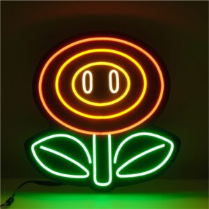 insegna neon led super mario - fiore di fuoco